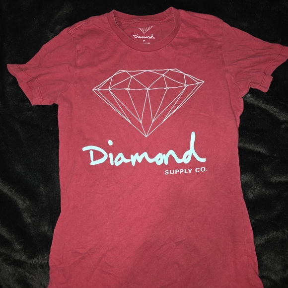 Diamond Supply Co. Tops - Diamond Supply Co. Crimson Tee with White Graphic